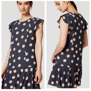 NWT LOFT Polka Dot Drop Waist Dress